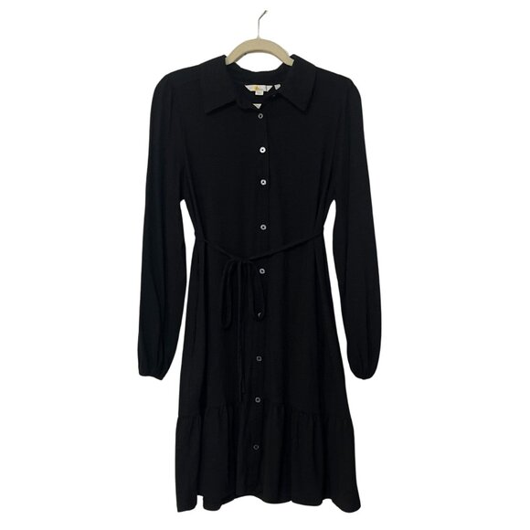 Boden black tiered peplum Jersey shirt dress size 12 - Picture 2 of 10